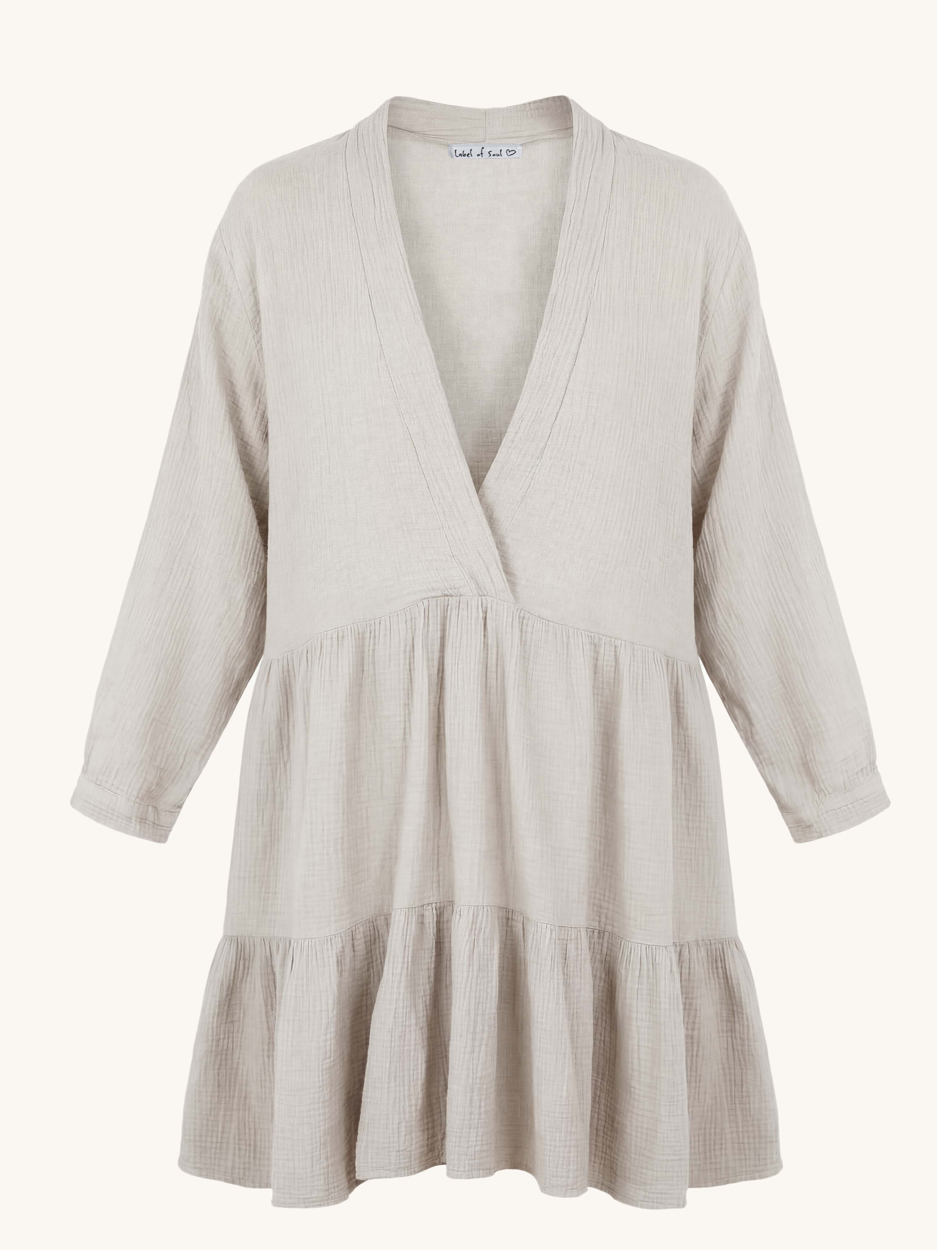 Musselin Tunikakleid - ISABEL - Beige