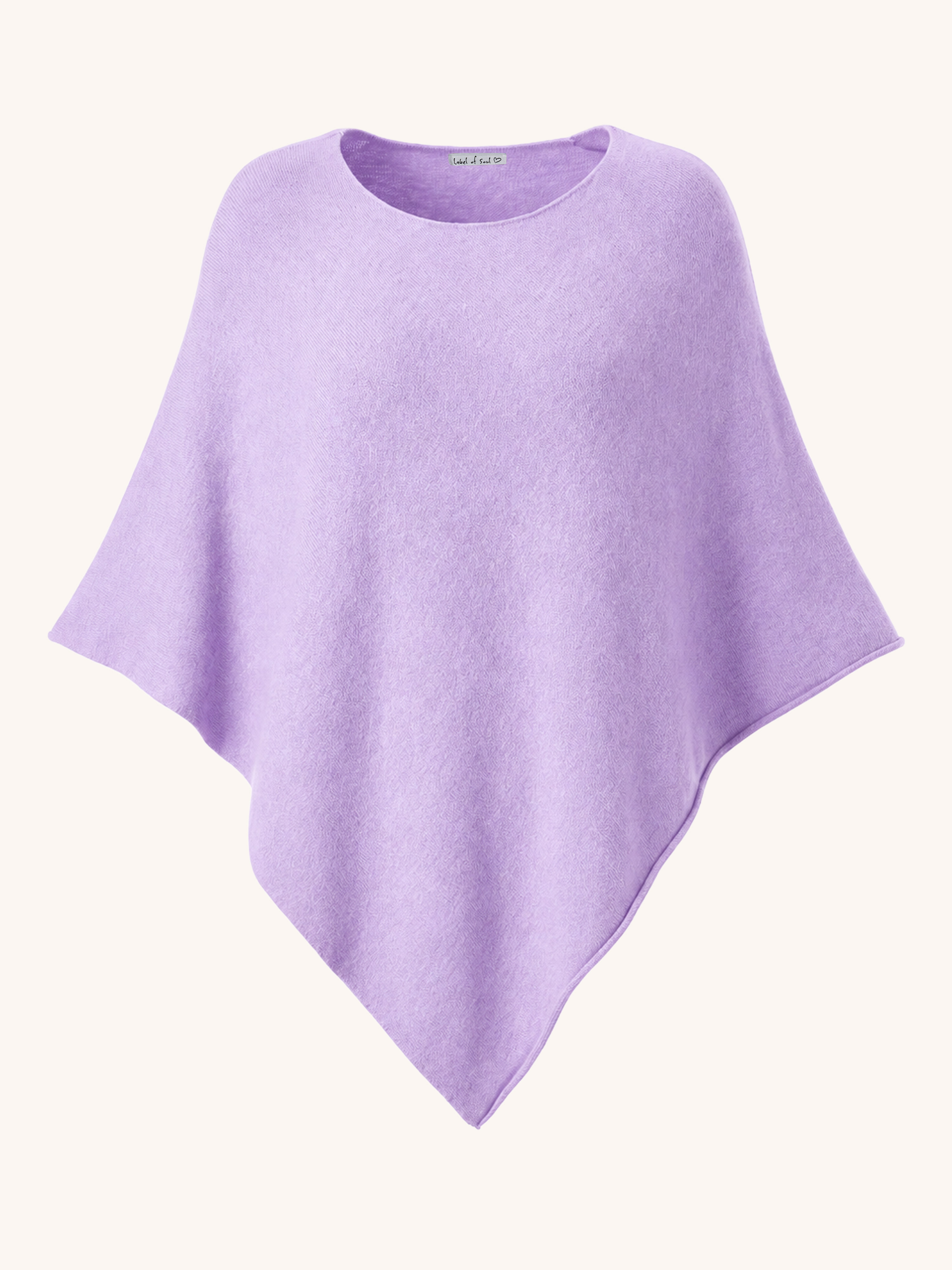 Oversize Viskose Strick Poncho Cape - Flieder