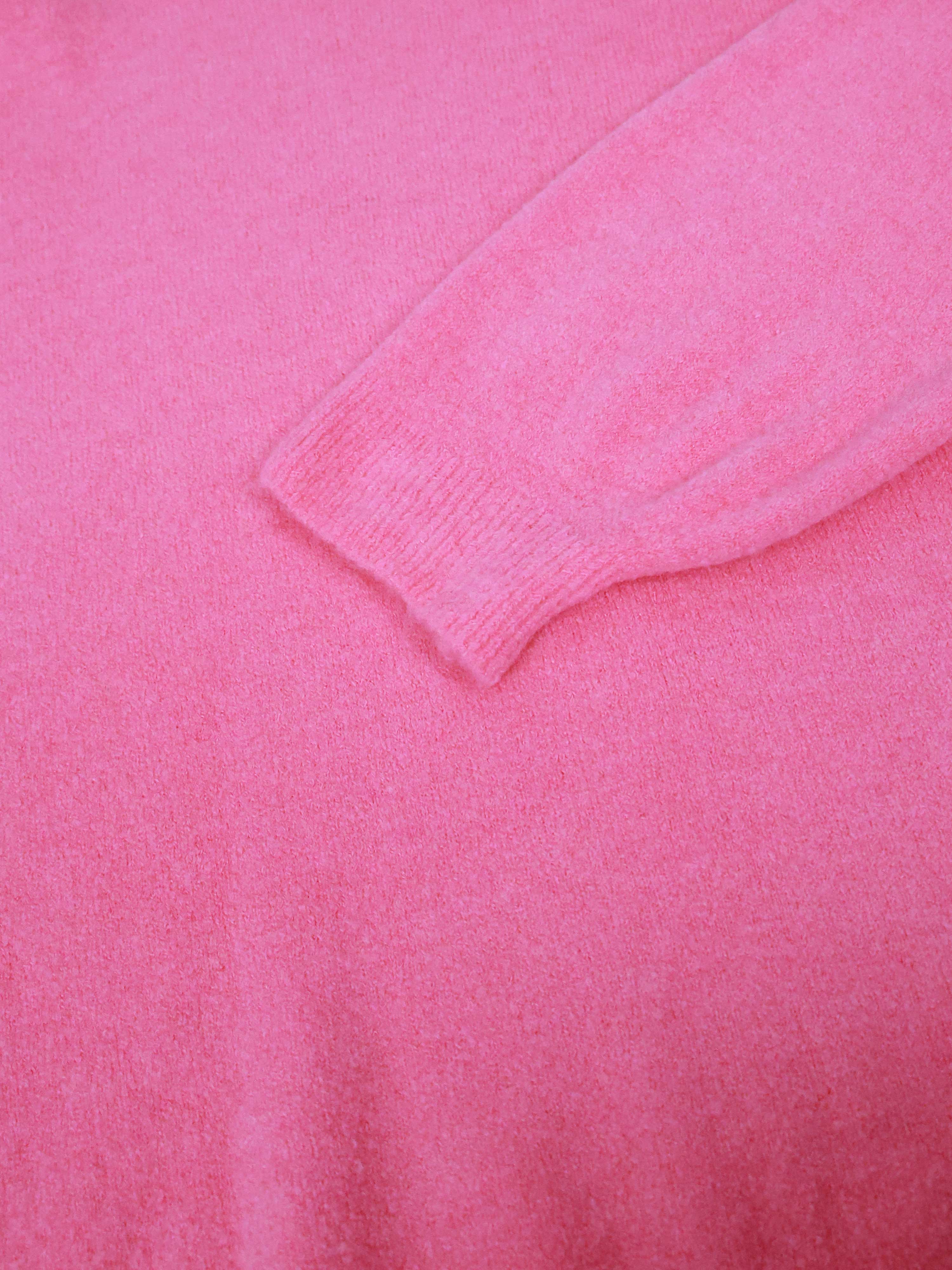 Feiner Rundhals Strickpullover mit Alpakawollanteil - Bubblegum