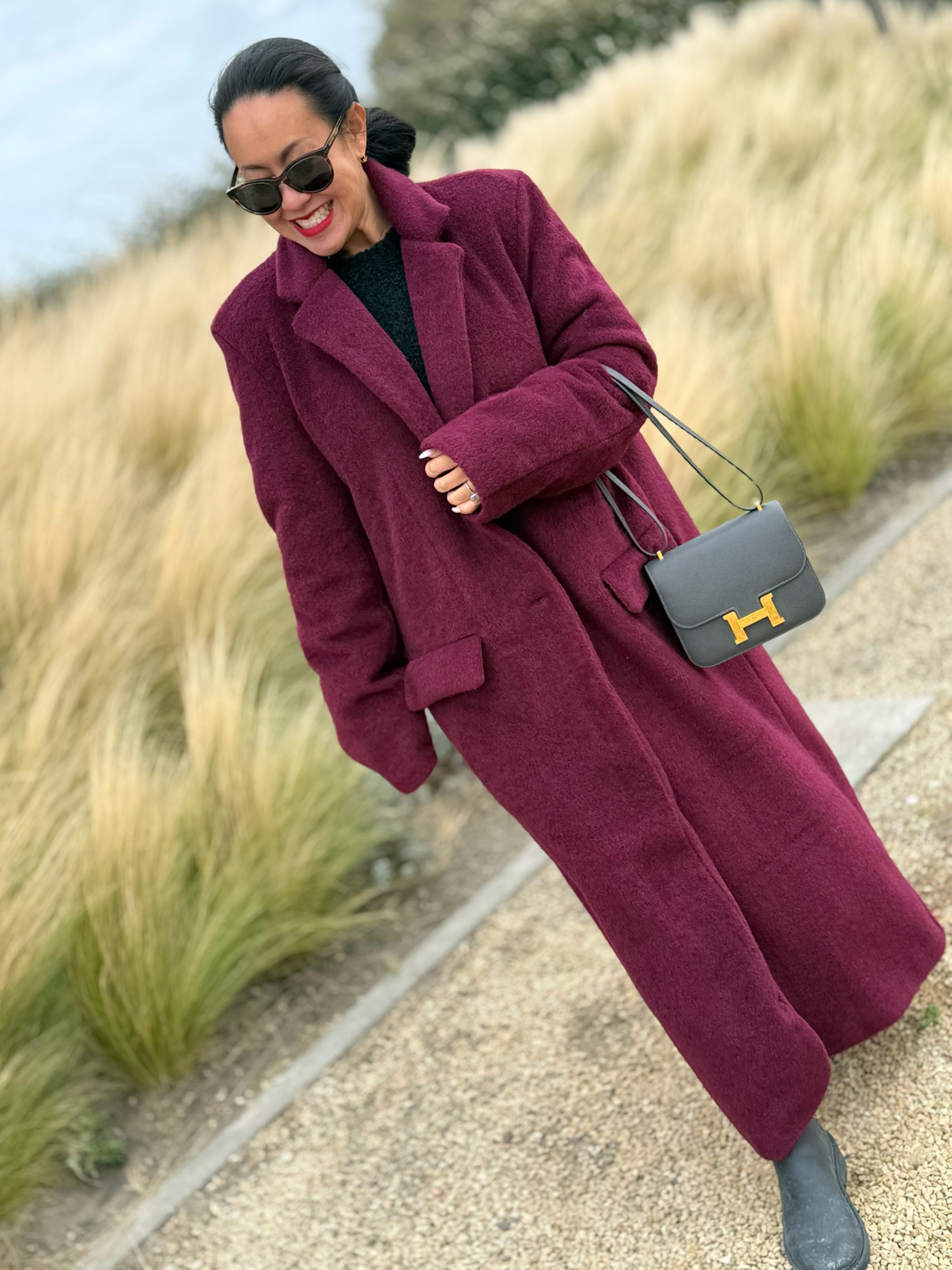 Oversize Blazer Mantel - SIGNATURE - Burgundy