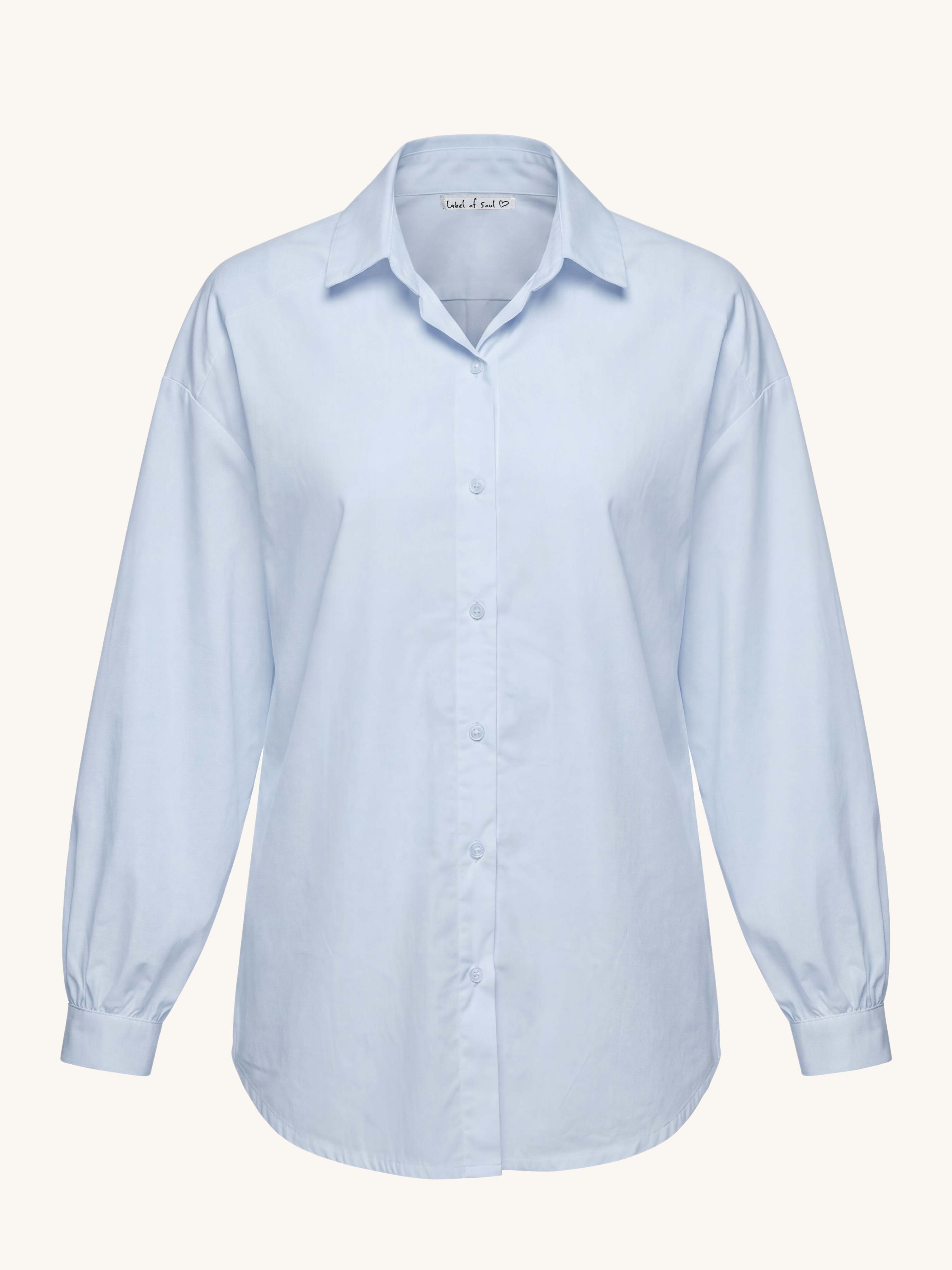 Cotton Oversize Hemdbluse - Blau