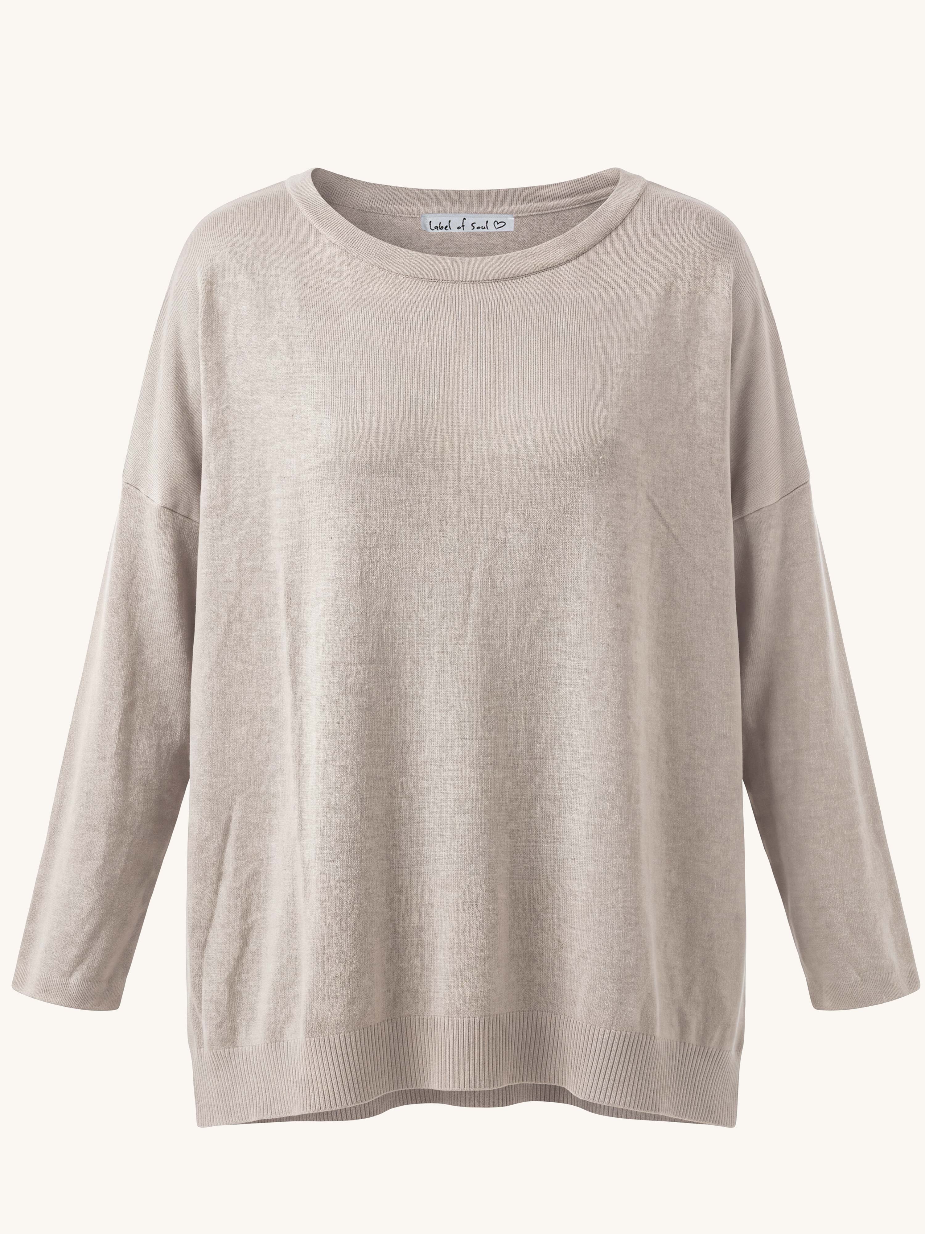 Oversize Viskose Pullover - Oatmeal