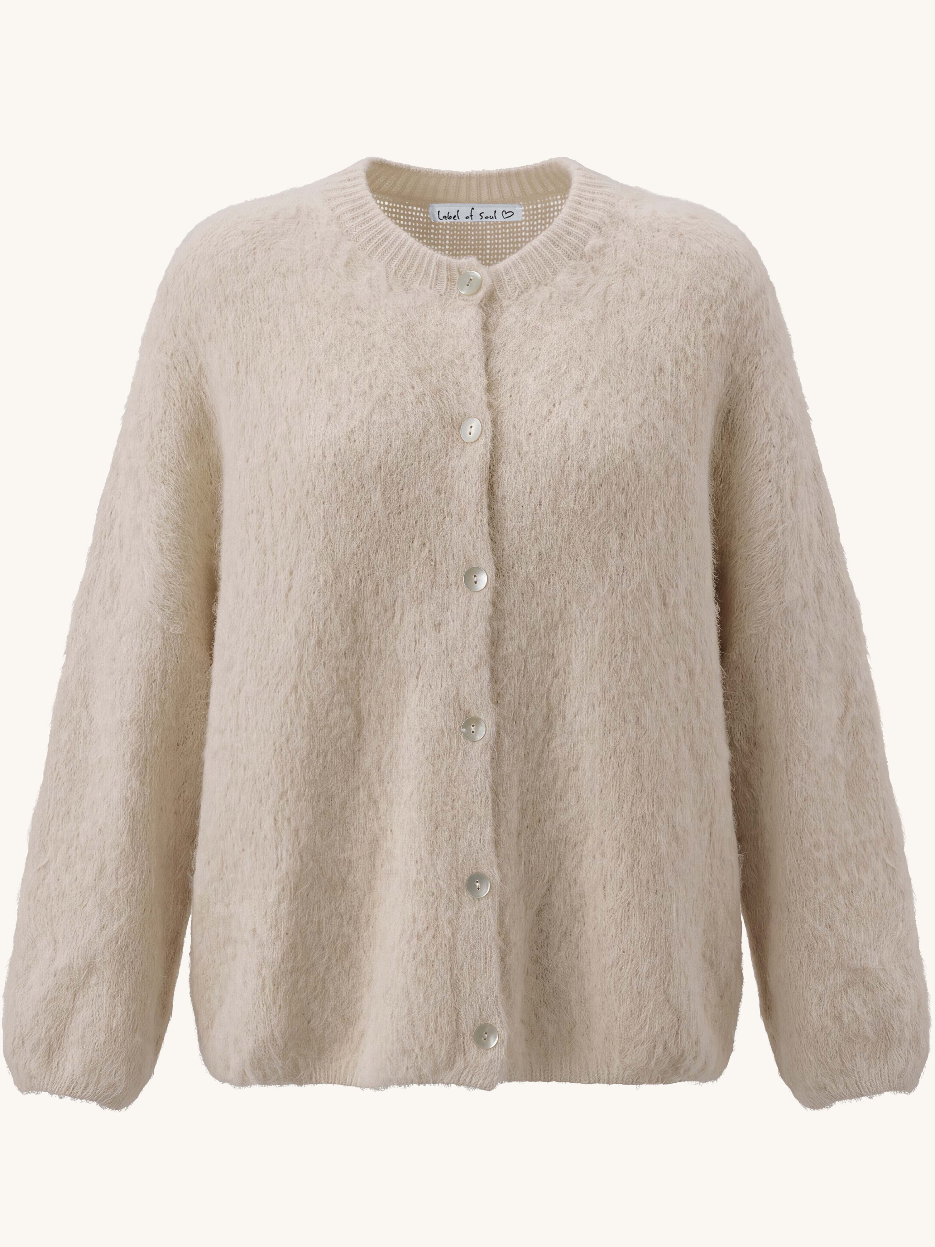 Oversize Strickjacke - FLUFFY - Oatmeal