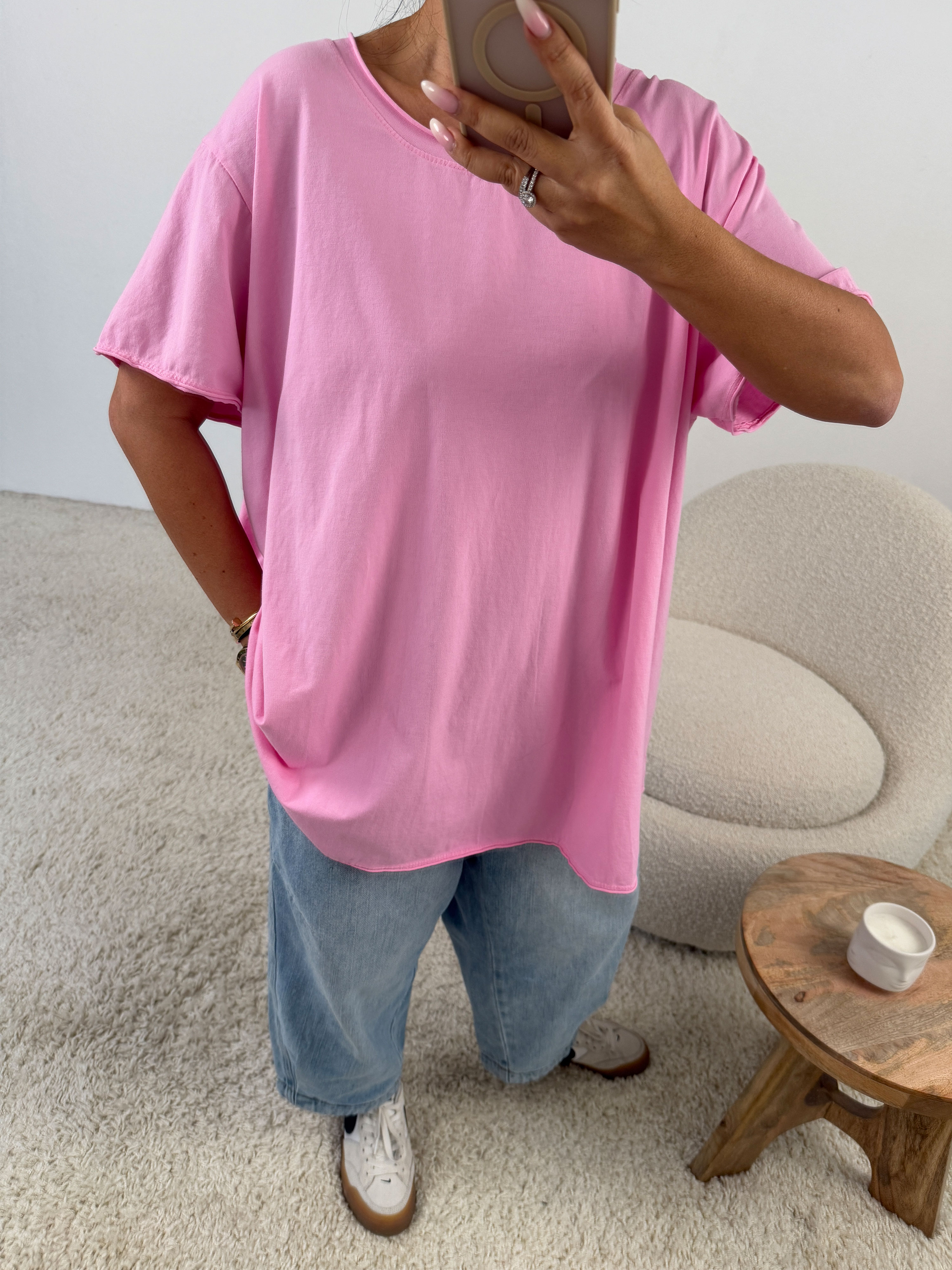 Basic Kurzarmshirt - Rosa Basic Kurzarmshirt - Rosa