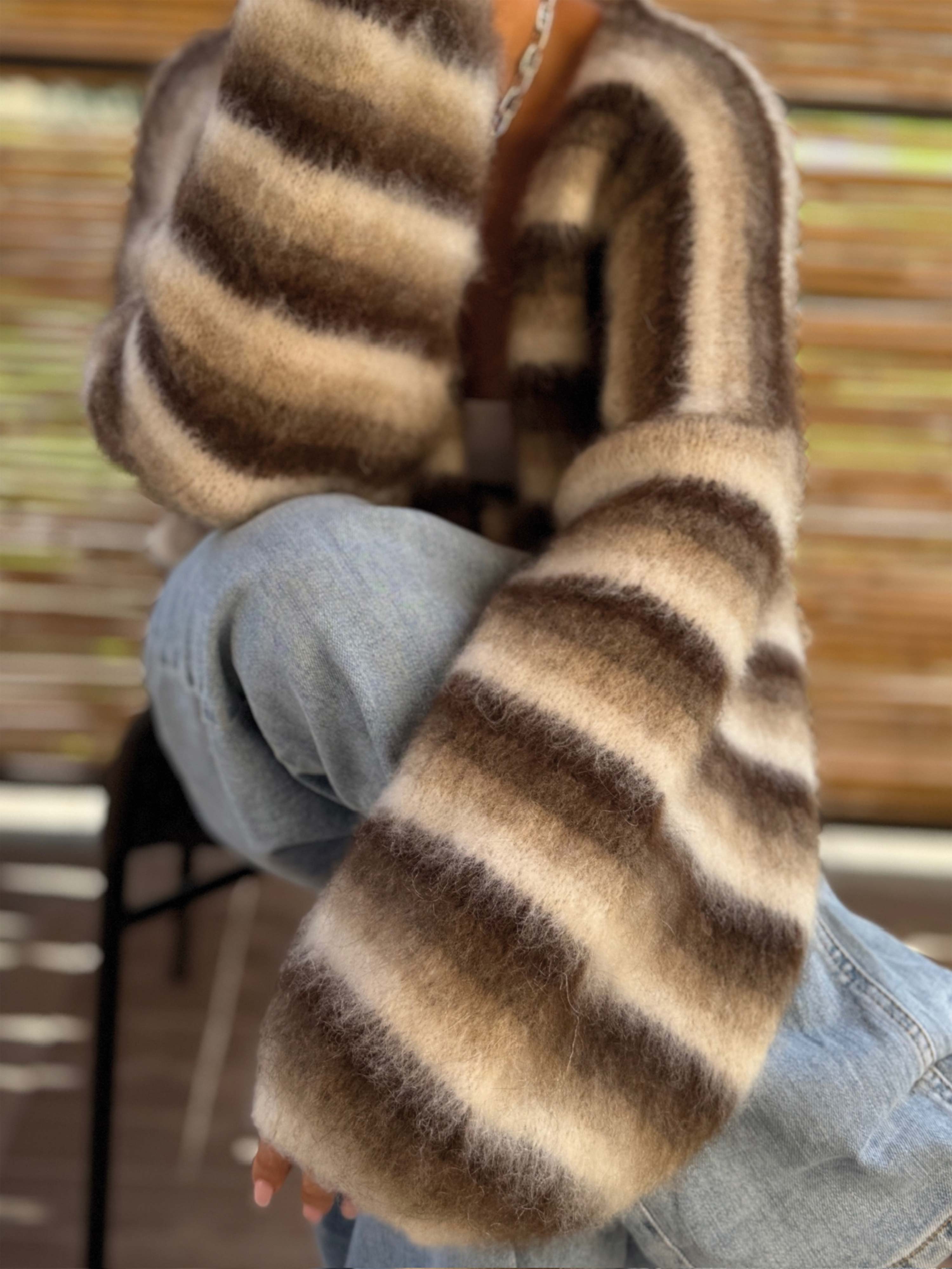 Oversize Cardigan - FLUFFY - Schoko Mix