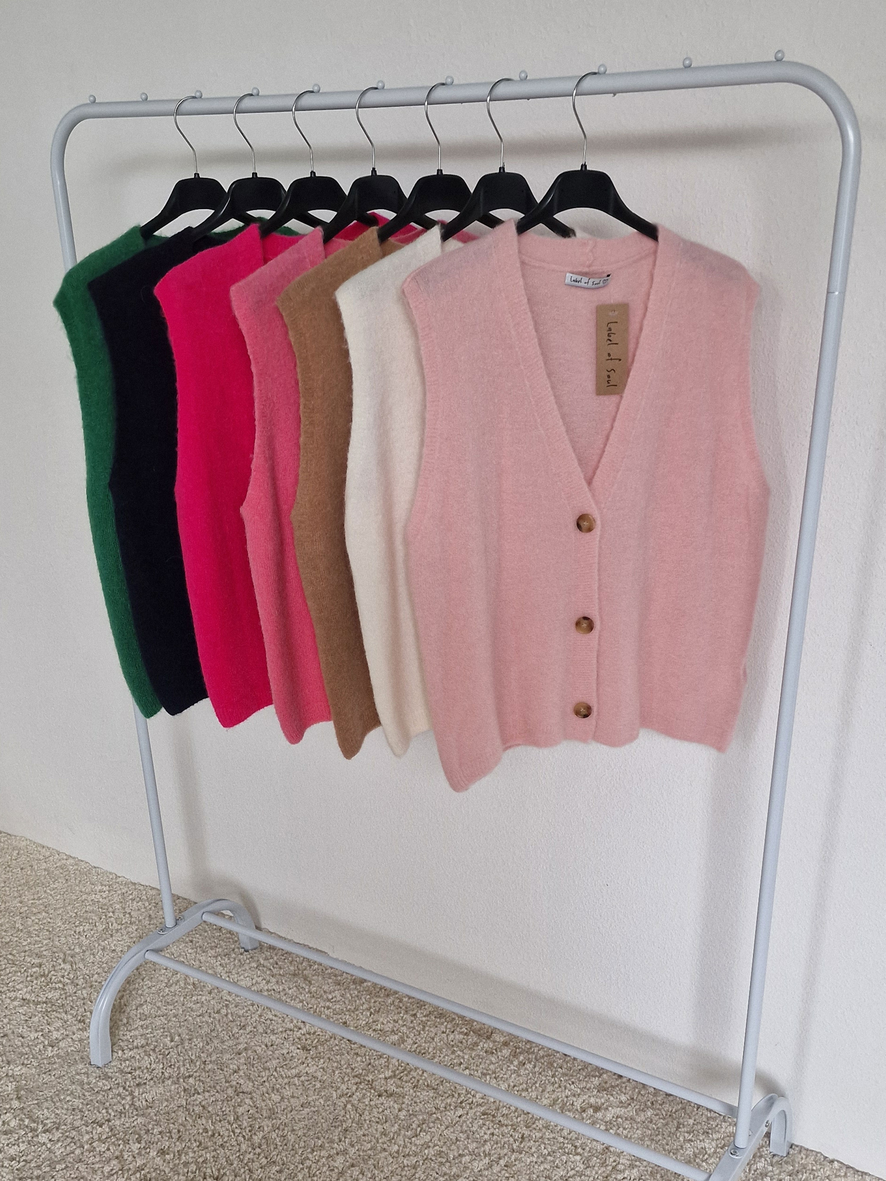Weste mit Baby-Alpakawollanteil - Rosa Weste mit Baby-Alpakawollanteil - Rosa