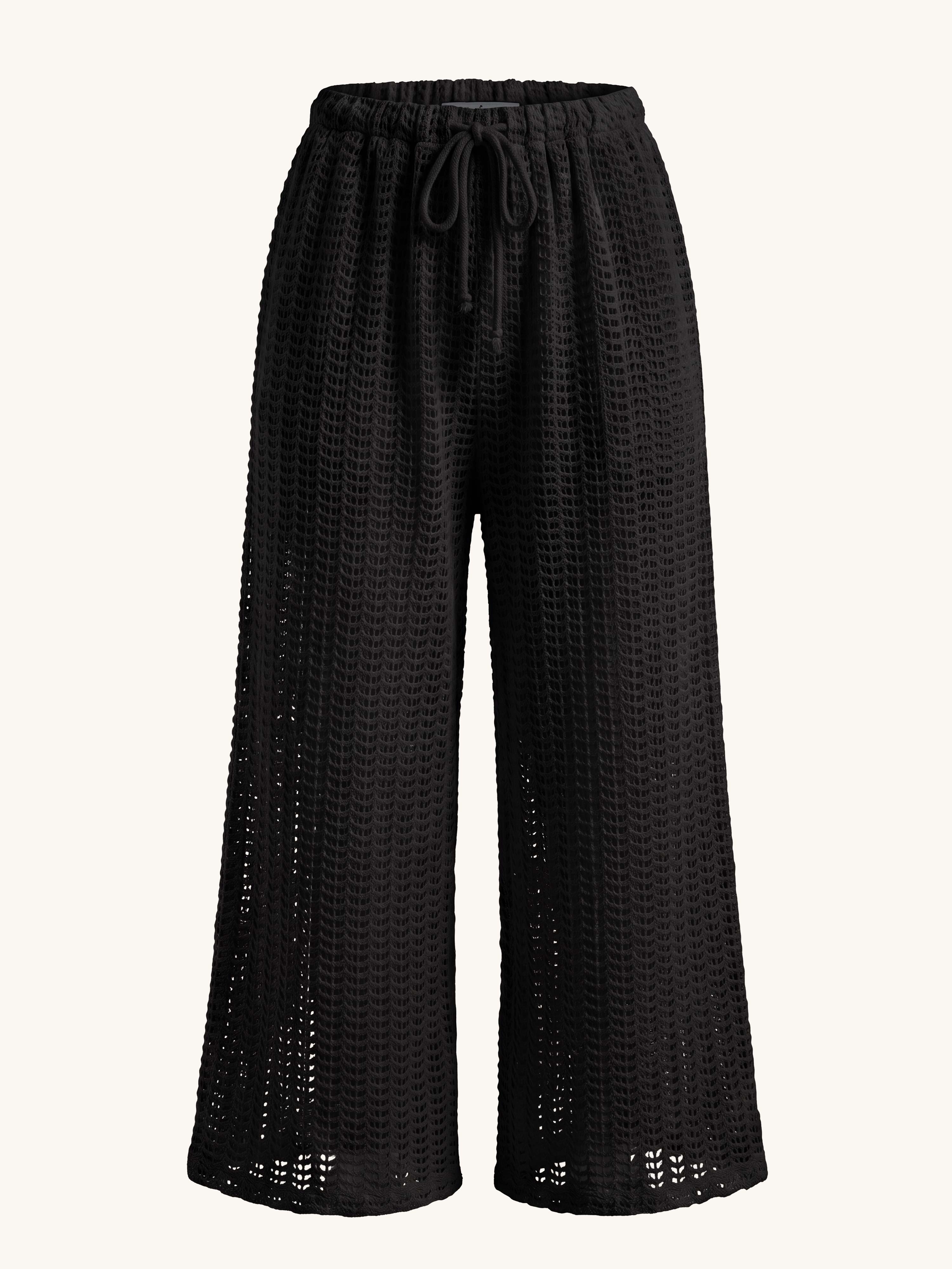 Palazzo Oversize Häkel Hose MANACOR - Schwarz