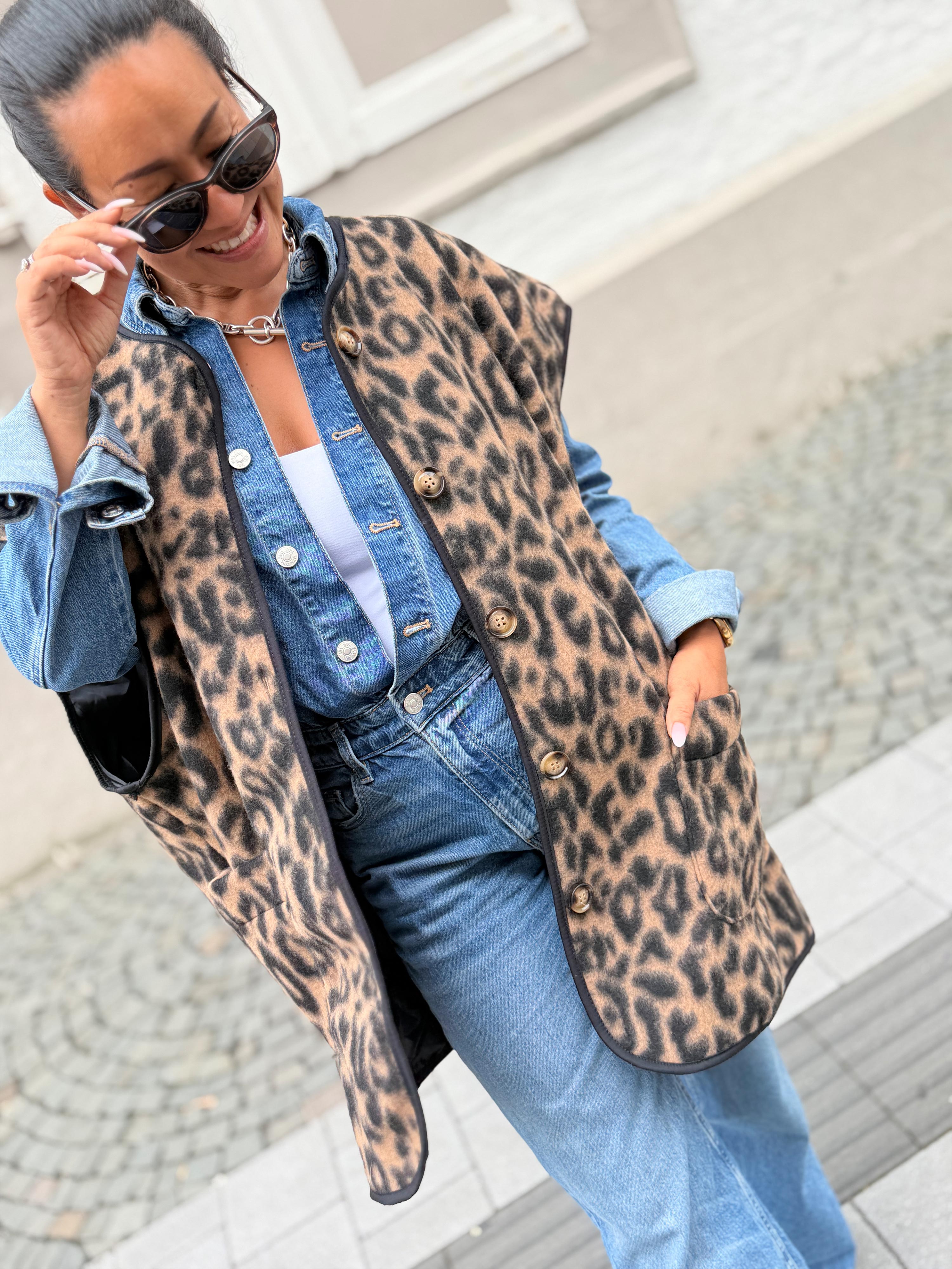 Oversize Weste mit Taschen - SIGNATURE - Leo Camel Oversize Weste mit Taschen - SIGNATURE - Leo Camel