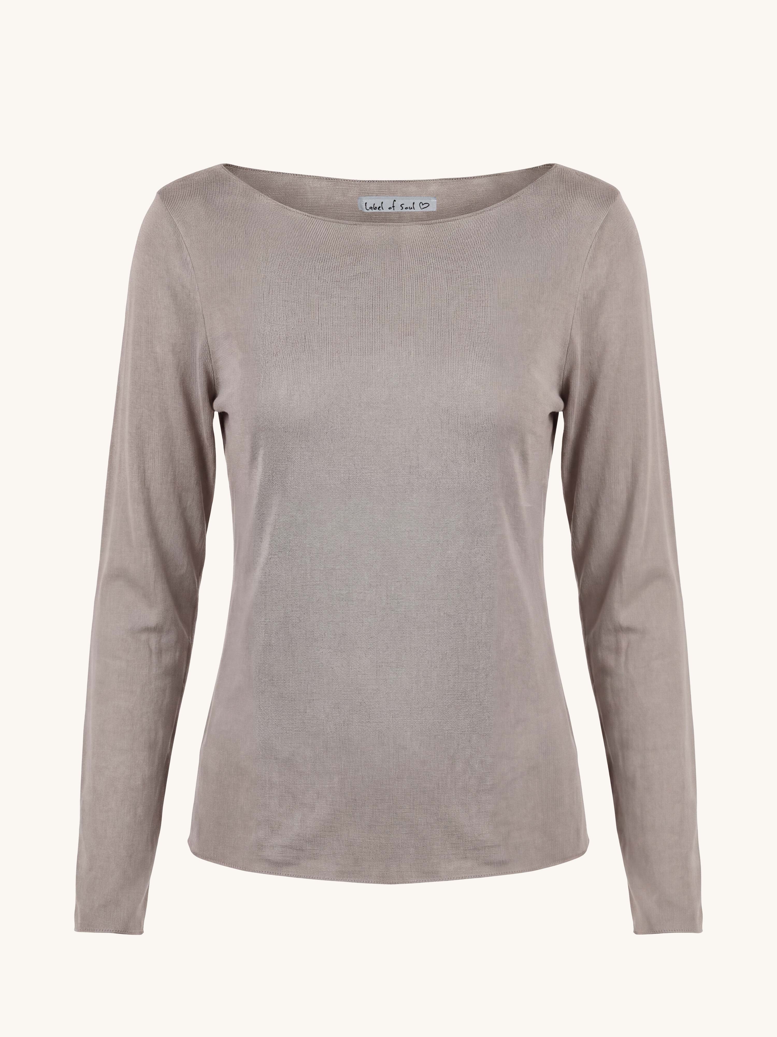 Soft Langarmshirt mit Kaschmiranteil - ONESIZE - Beige
