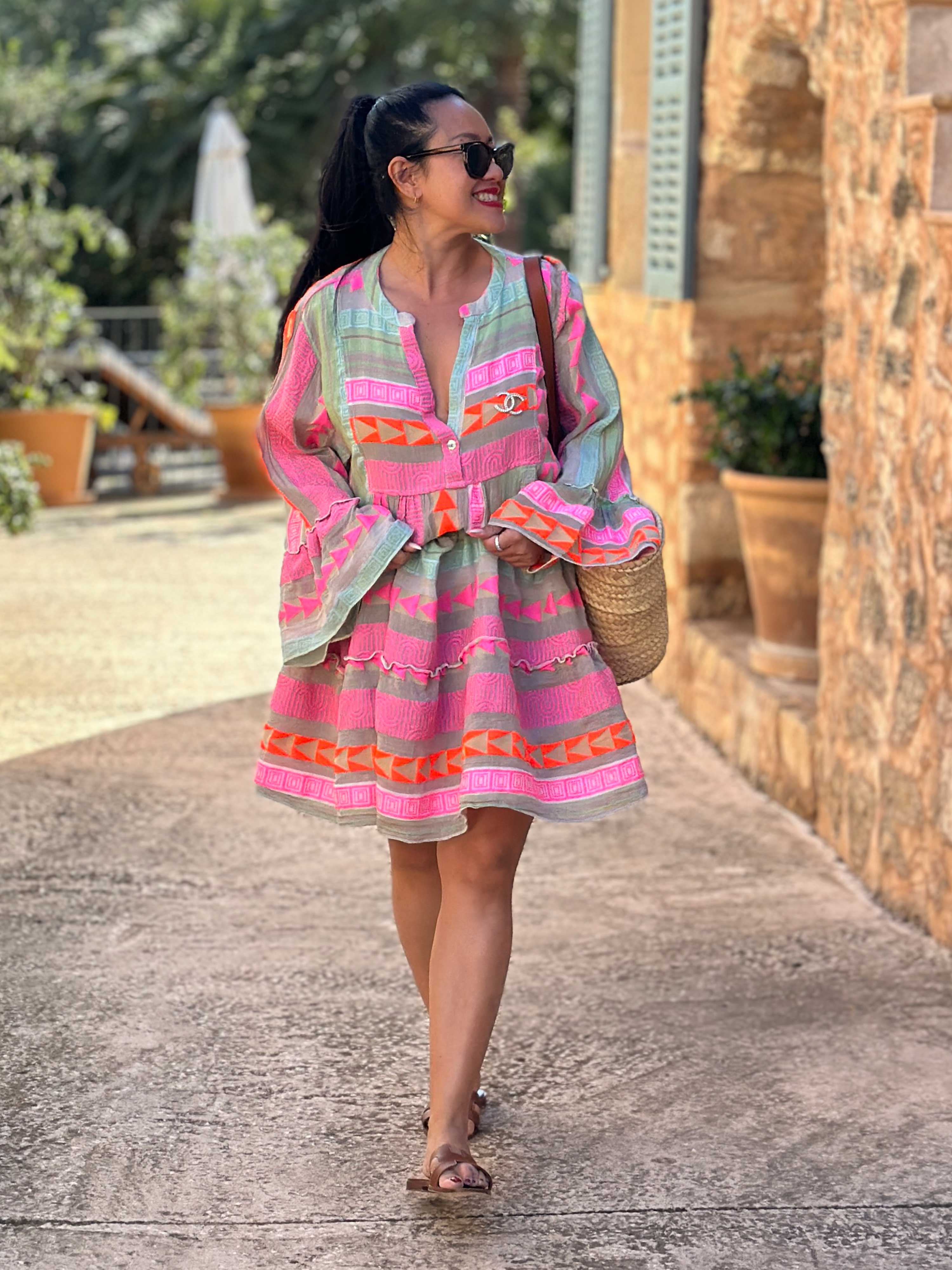 Oversize Tunikakleid - MARBELLA - Bunt