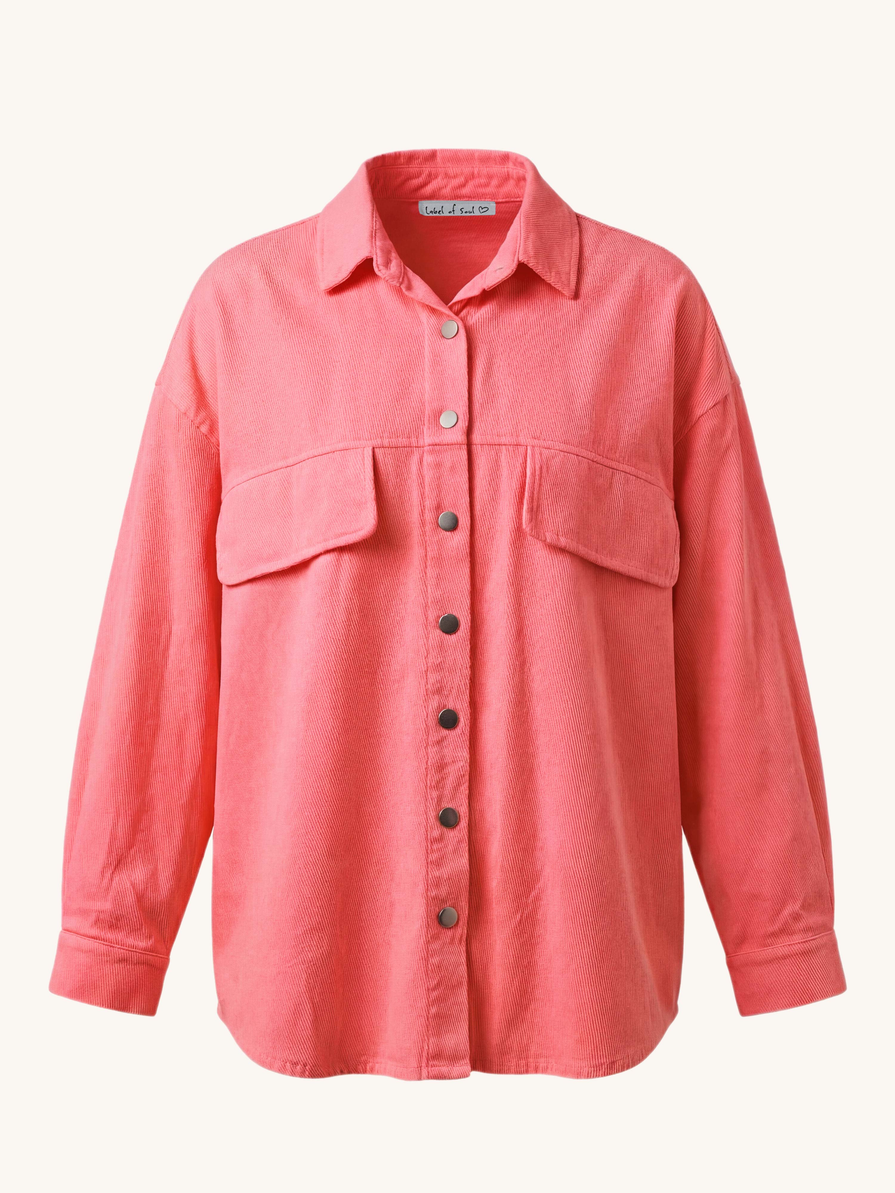 Denim Overshirt Jacke - Koralle