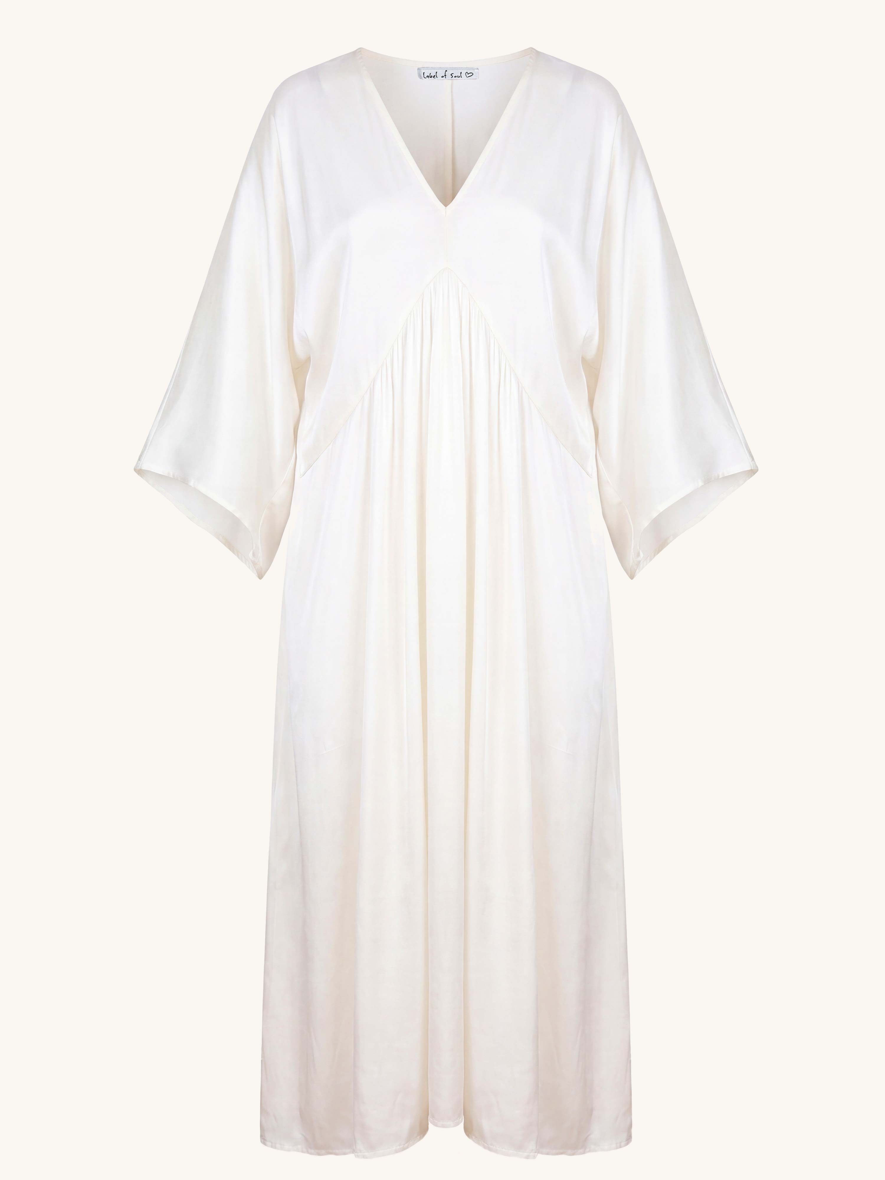 Viskose Kleid mit V-Ausschnitt - HARMONY - Champagner