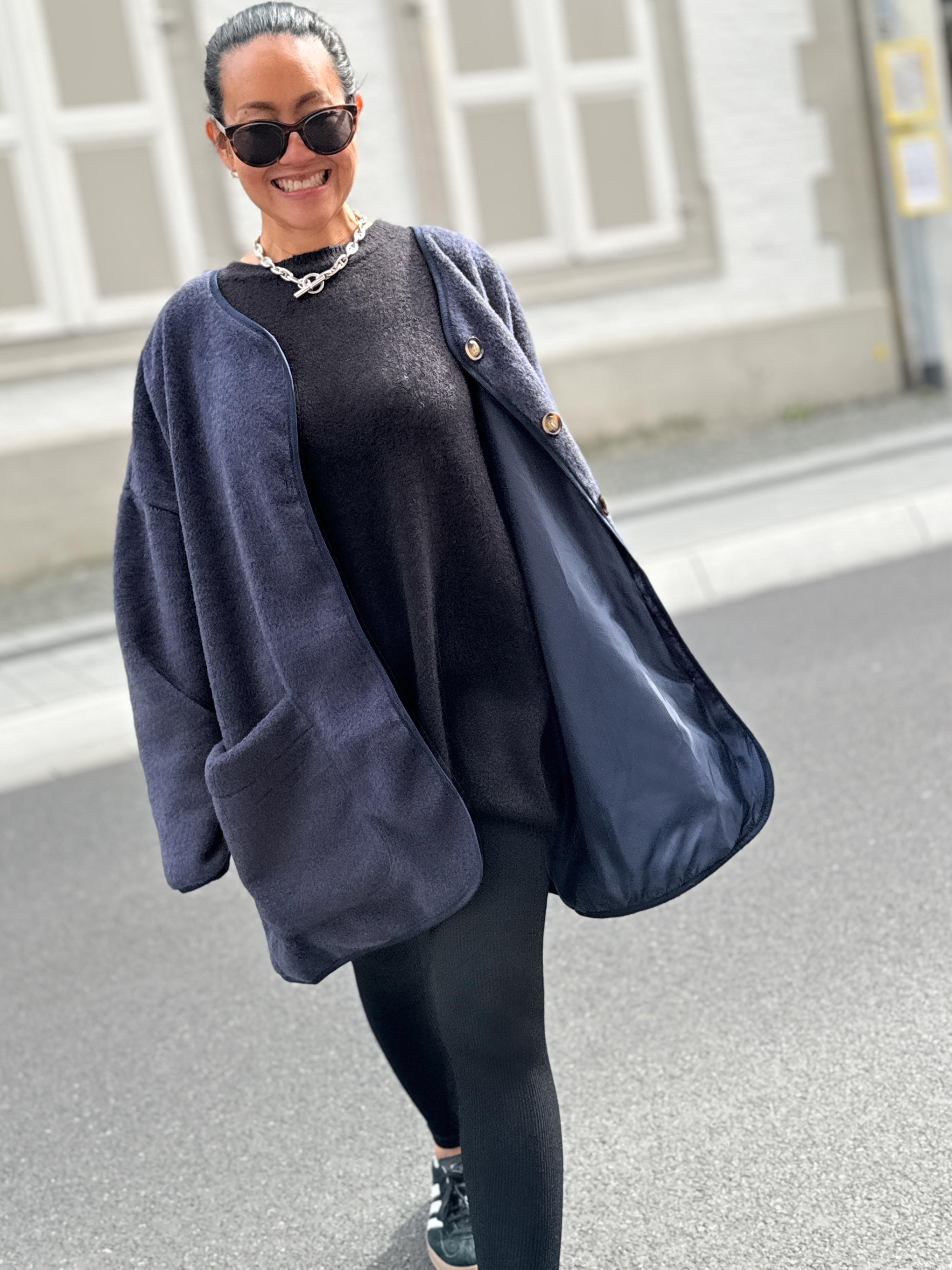 Oversize Jacke Button - SIGNATURE - Navy Oversize Jacke Button - SIGNATURE - Navy
