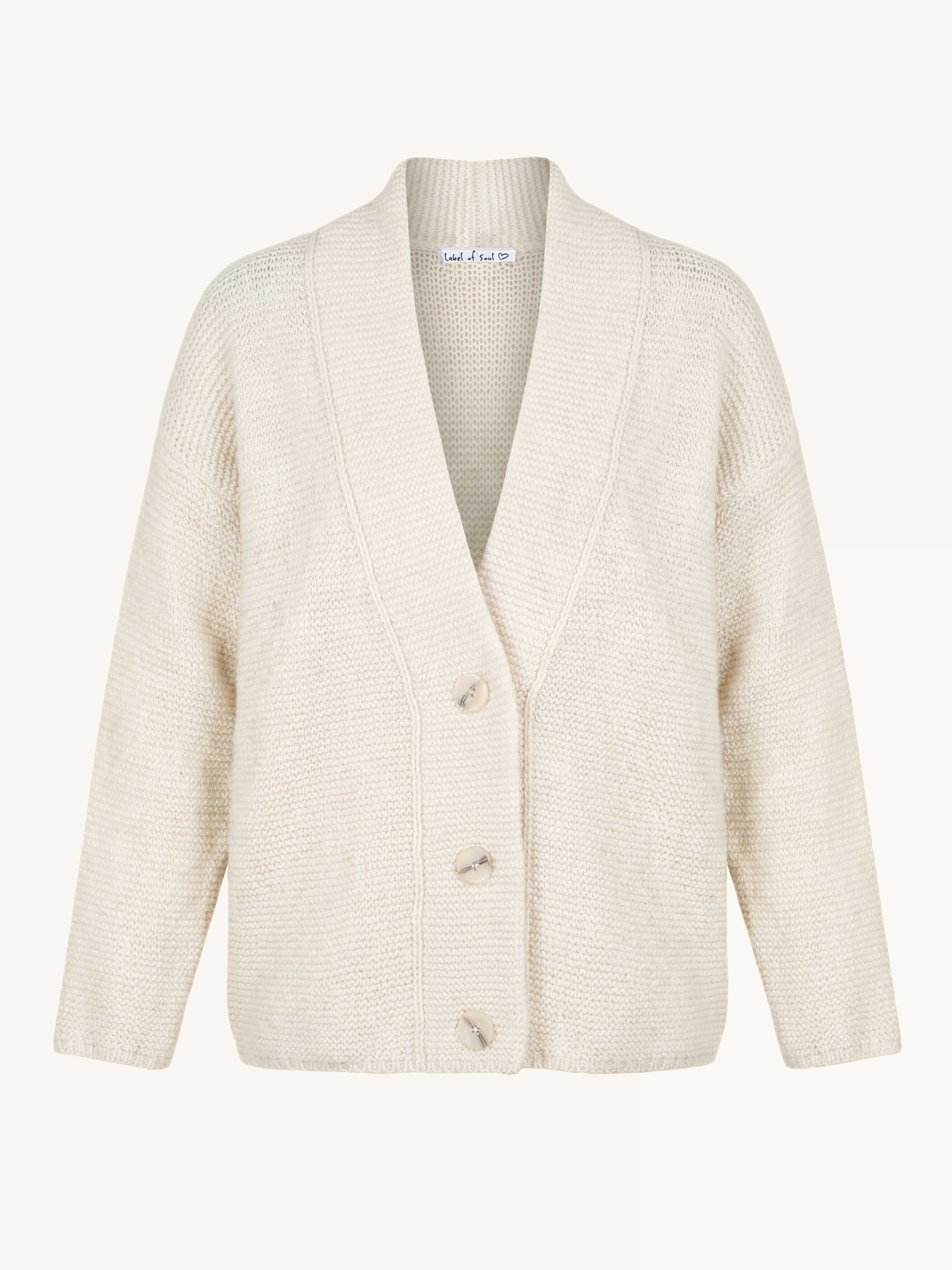 Oversize Wollstrick Cardigan - Milk