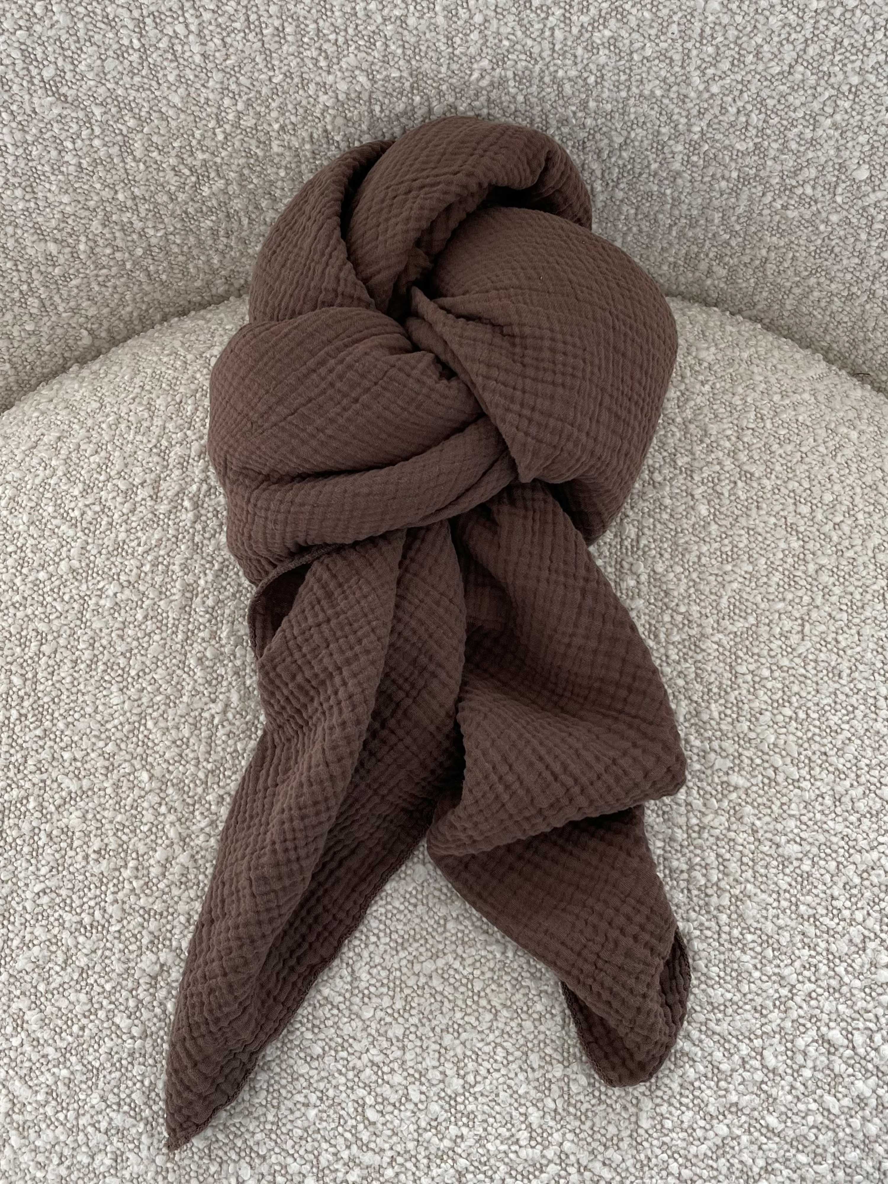 Musselin Maxi Schal - Schoko