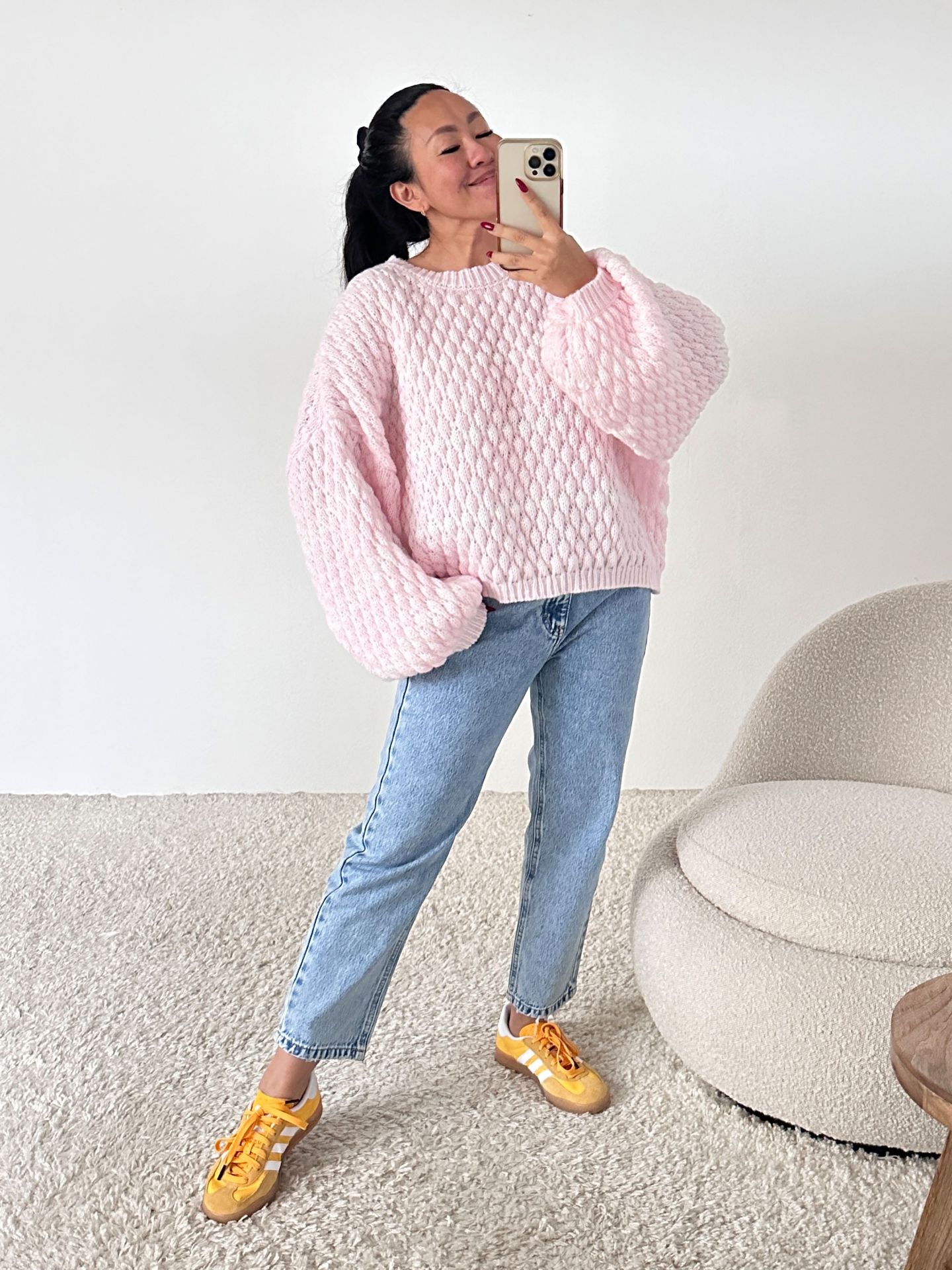 QS Boucle Strickjacke Mit Reißverschluss Und Umleg Produktbild-Vorschau 3