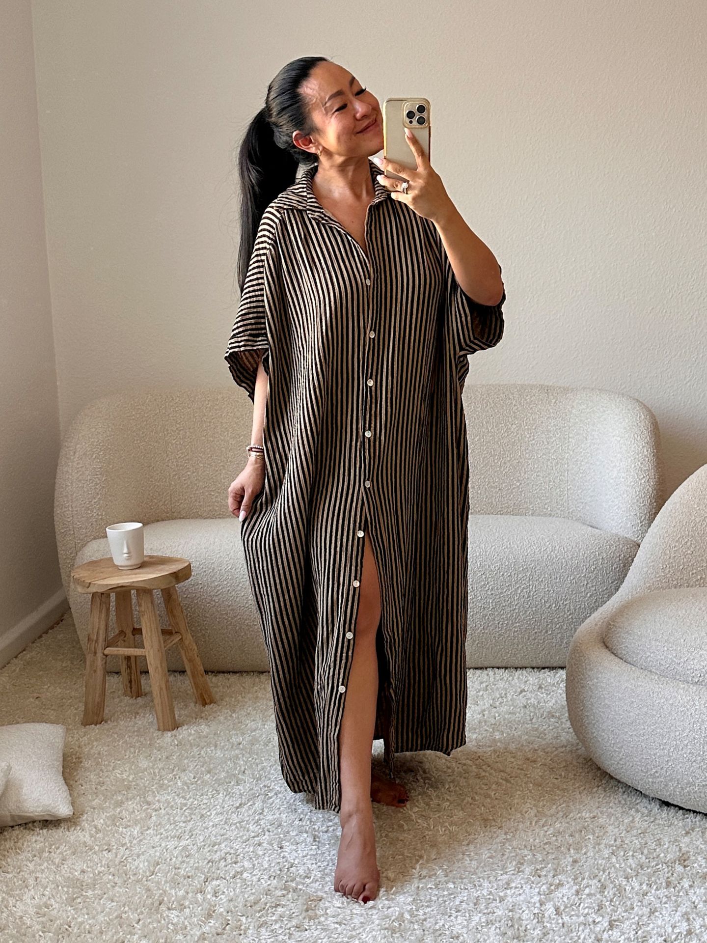 Musselin Sommerkleid Damen - Leichtes Strandkleid Mit V-Ausschnitt In Boho Style